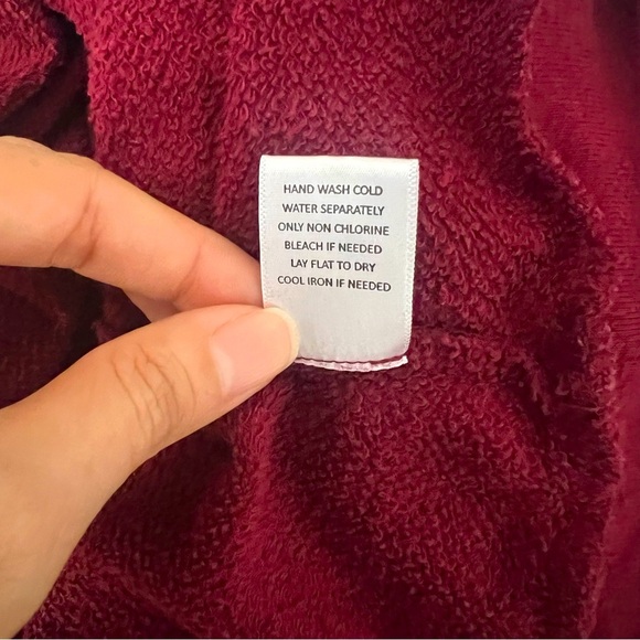 Women’s vertical ruffled, burgundy sweatshirt, size medium - Picture 6 of 7